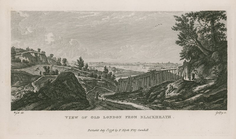 View of Old London from Blackheath by English School