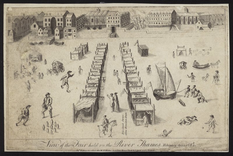 View of the Fair held on the River Thames, 1683-1684 by English School