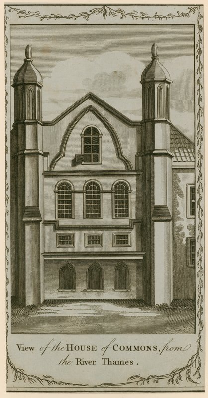 View of the House of Commons from the River Thames by English School