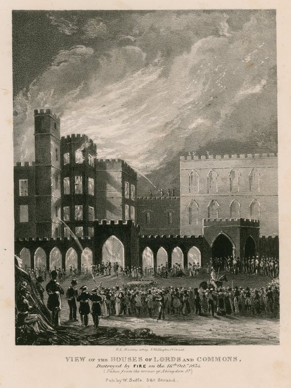 View of the Houses of Lords and Commons, Destroyed by Fire on 16 October 1834 by English School