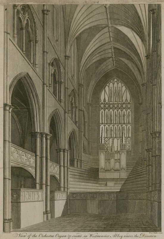 View of the Orchestra Organ etc. Erected in Westminster Abbey, London by English School