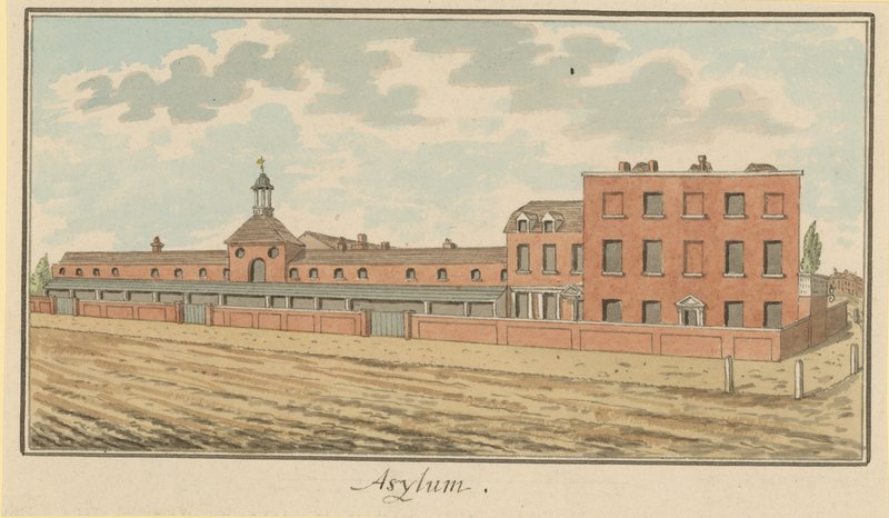 View of the Asylum in St Georges Fields by English School