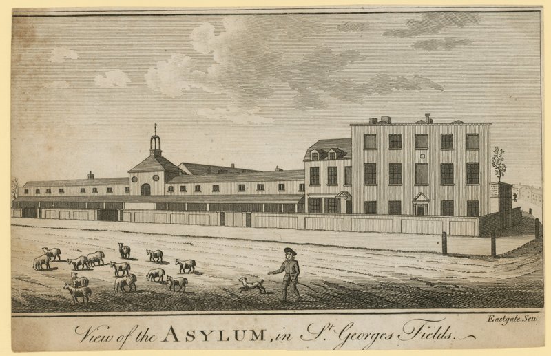 View of the Asylum in St Georges Fields by English School