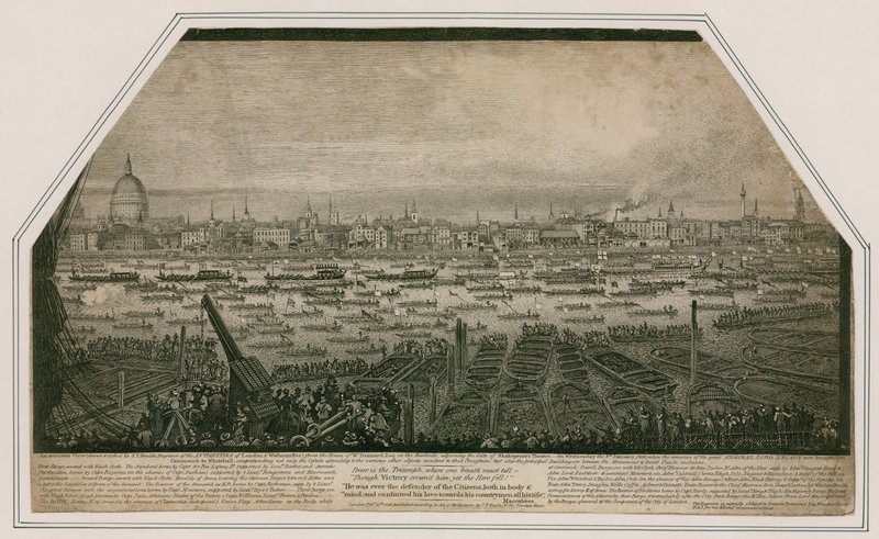 View of the funeral procession of the Admiral Lord Nelson as he was brought from Greenwich to Whitehall by English School