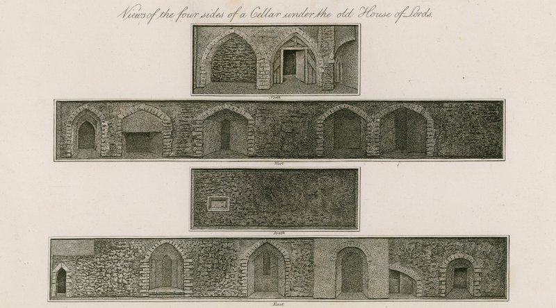 Views of the Four Sides of a Cellar under the Old House of Lords by English School