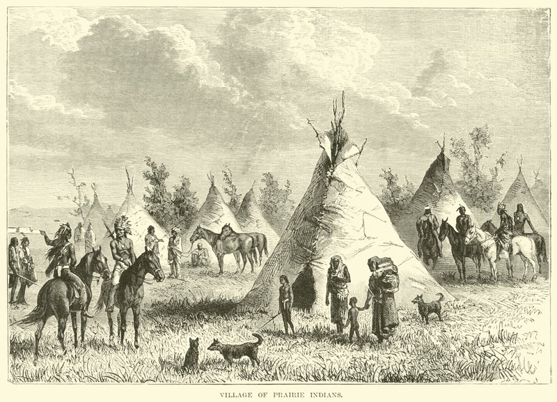 Village of Prairie Indians by English School