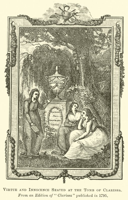Virtue and Innocence Seated at the Tomb of Clarissa by English School