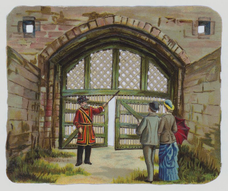 Visit to the Tower of London, Victorian scrap by English School