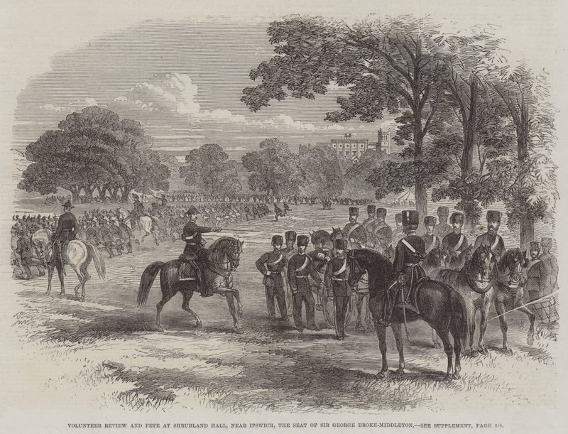 Volunteer Review and Fete at Shrubland Hall, near Ipswich, the Seat of Sir George Broke-Middleton by English School