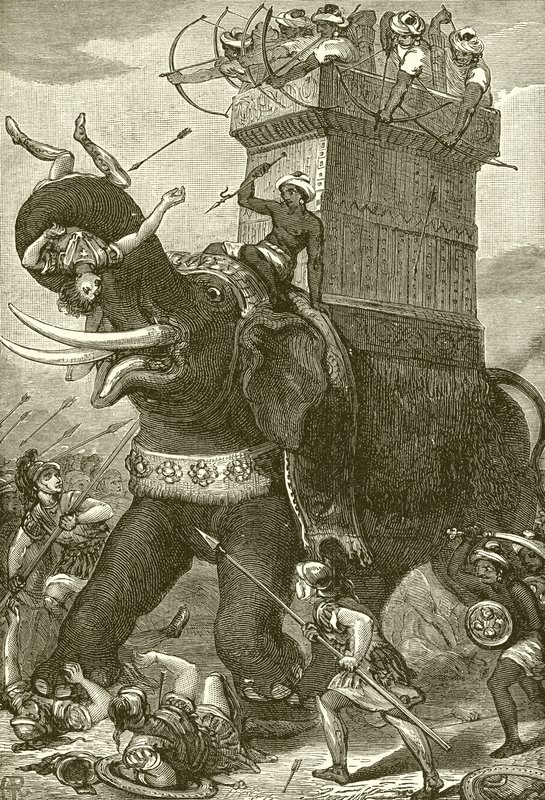 War Elephant in the Army of King Darius by English School