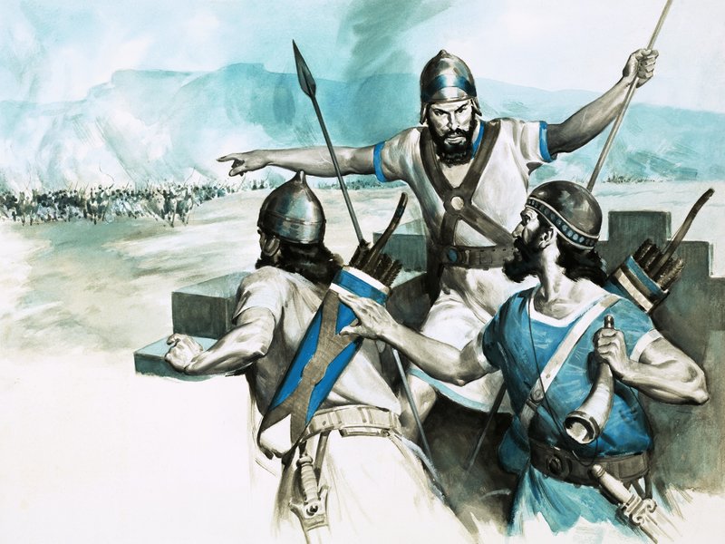 Watchtower Guards in Babylon Giving the Alarm About the Advance of the Persian Army by English School