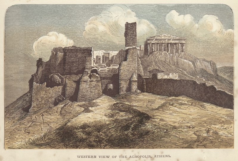 Western View of the Acropolis, Athens by English School