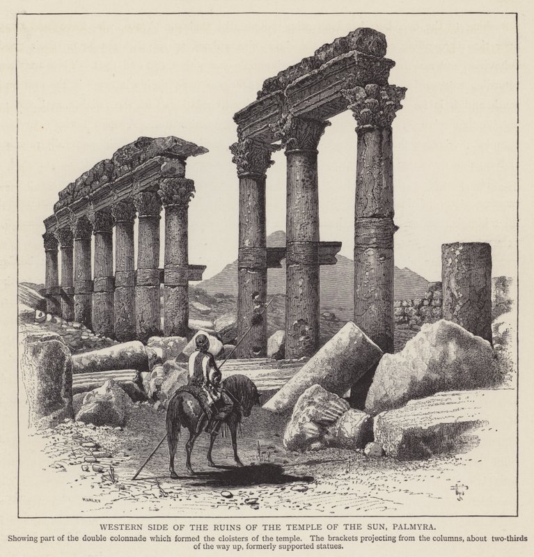 Western Side of the Ruins of the Temple of the Sun, Palmyra by English School