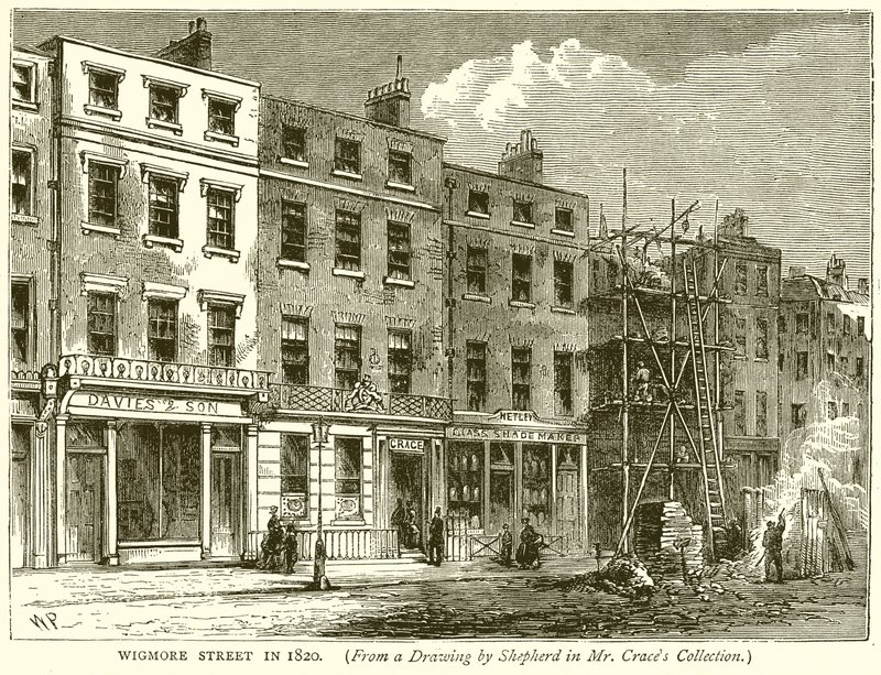Wigmore Street in 1820 by English School
