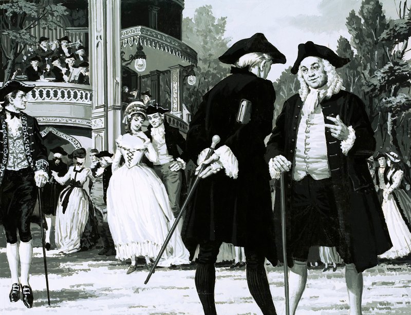 William Hogarth Takes a Stroll in Vauxhall Gardens by English School