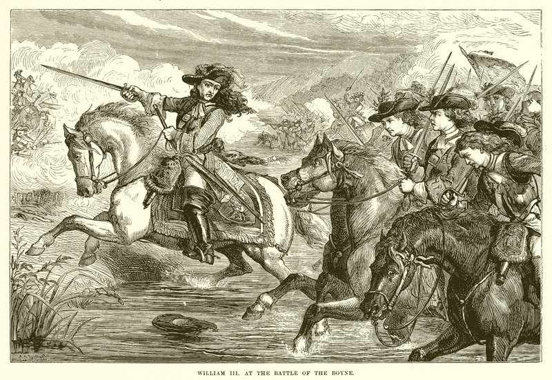 William III at the Battle of the Boyne by English School