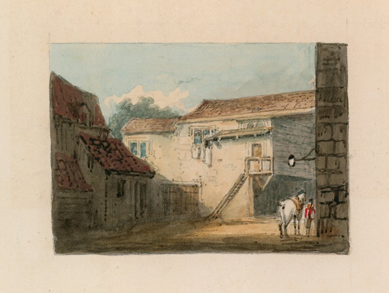 Winchester Palace on Bankside by English School