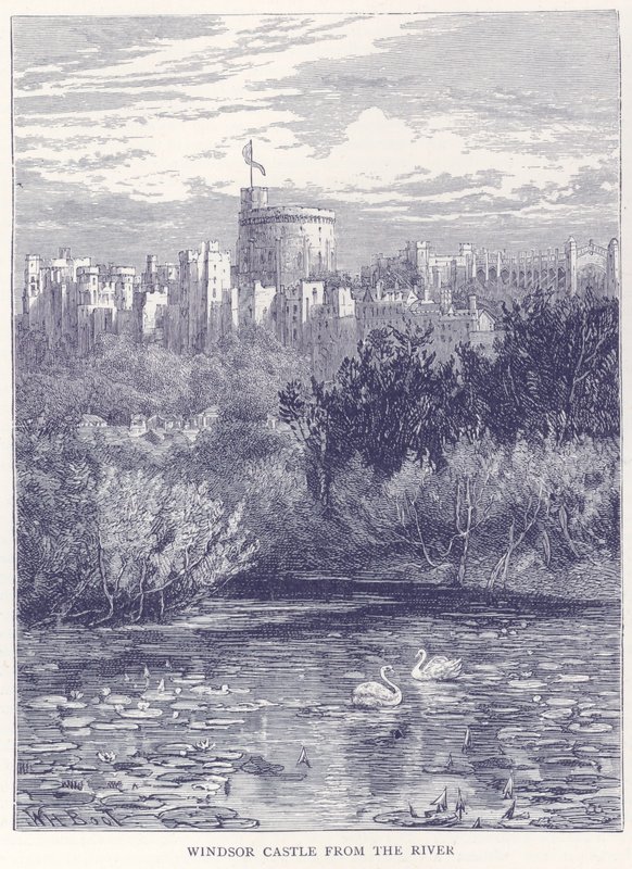 Windsor Castle from the River by English School