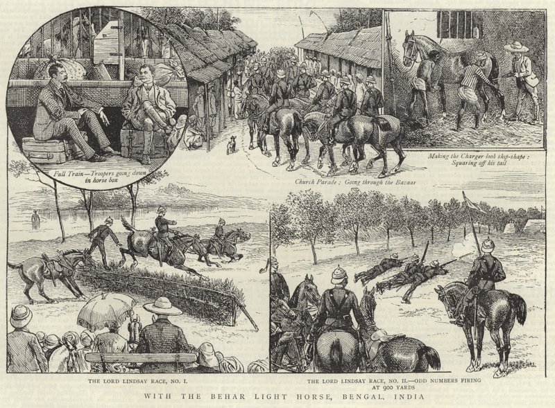 With the Behar Light Horse in Bengal by English School