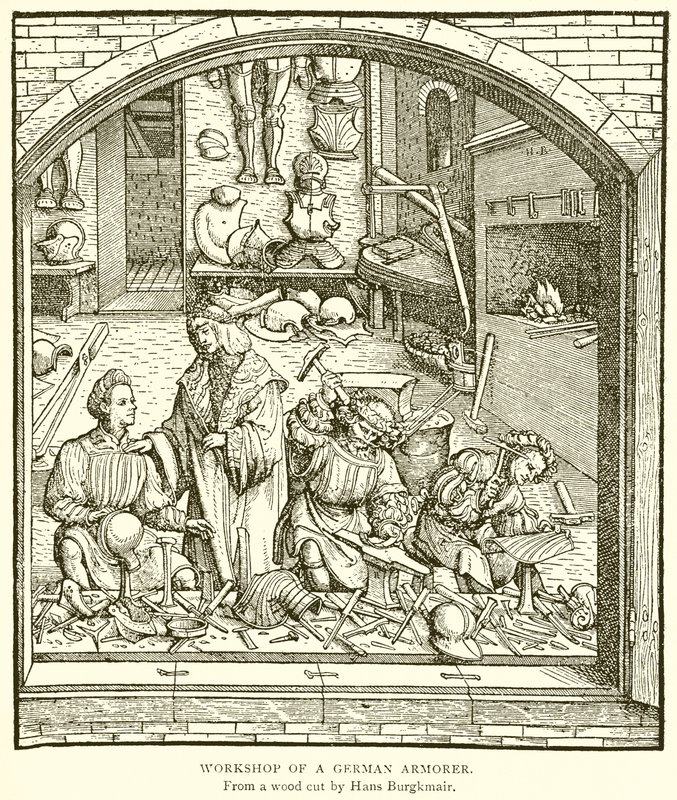 Workshop of a German Armorer by English School