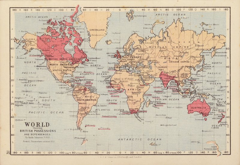 World Showing British Possessions and Dependencies by English School