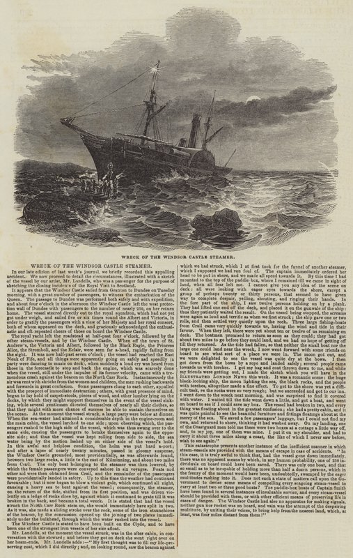 Wreck of the Windsor Castle Steamer by English School