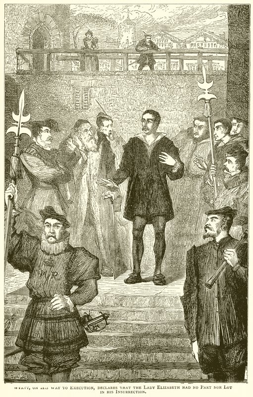Wyatt Declares Lady Elizabeth Had No Part in His Insurrection on His Way to Execution by English School