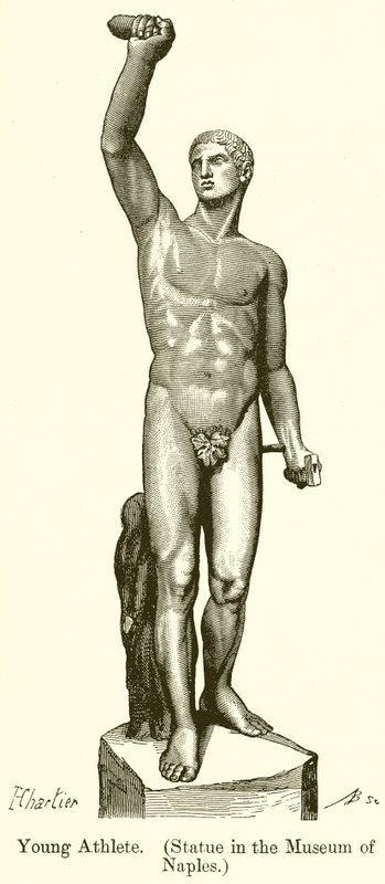 Young Athlete (Statue in the Museum of Naples) by English School