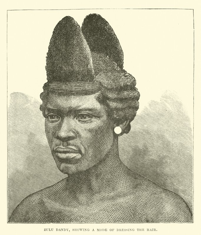 Zulu Dandy, Showing a Mode of Dressing the Hair by English School