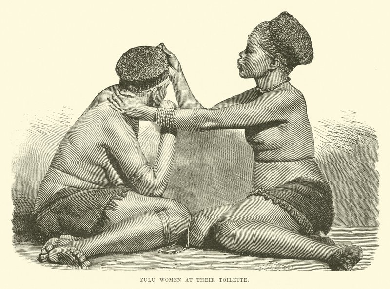 Zulu Women at Their Toilette by English School