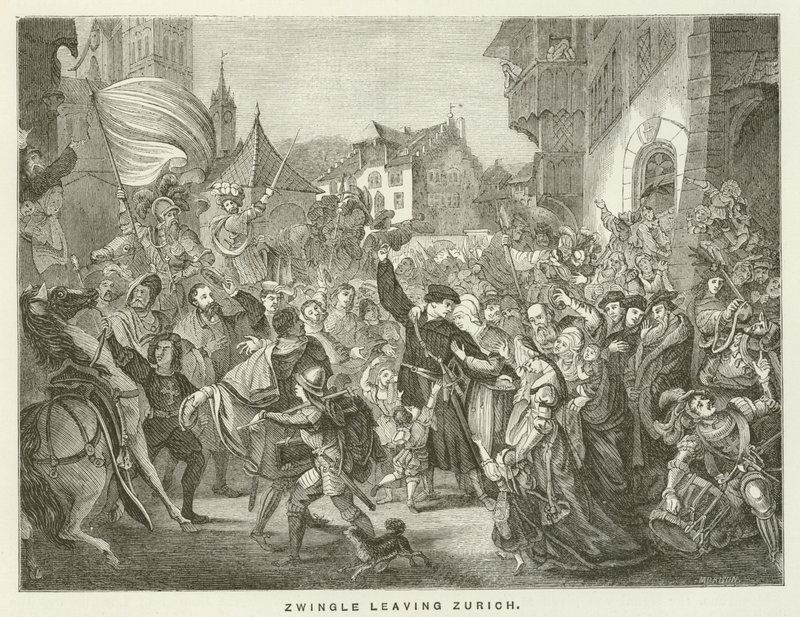 Zwingli Leaving Zurich by English School