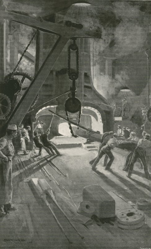 The 40-Ton Steam-Hammer at Work in Woolwich Arsenal by Enoch Ward