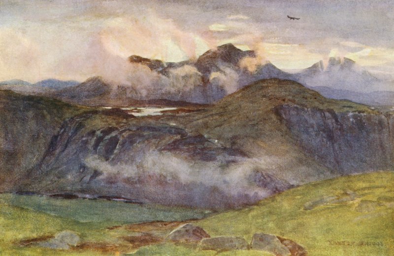 Merrick and Loch Enoch from the summit of Corscrine by Ernest Edward Briggs