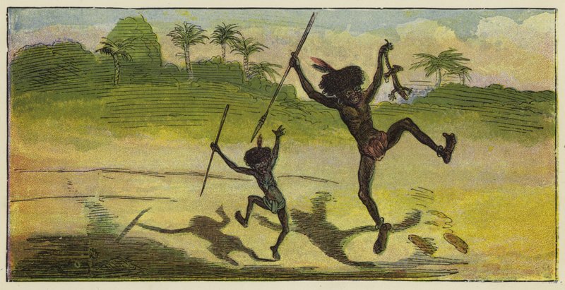 A gentleman and a boy are going for lunch and jump for joy by Ernest Henry Griset
