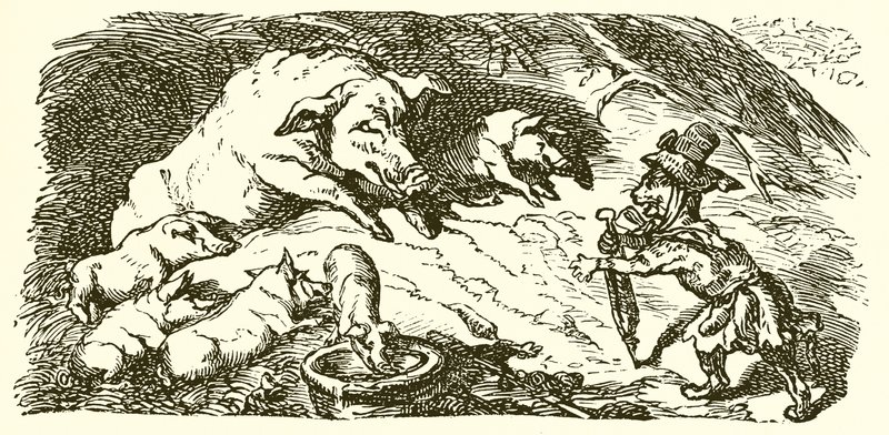 The Eagle, the Cat, and the Sow by Ernest Henry Griset