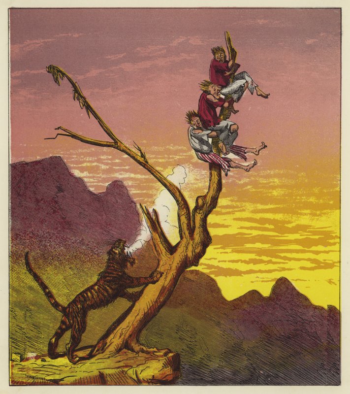 The Three Mariners Escape a Tiger by Climbing a Tree by Ernest Henry Griset