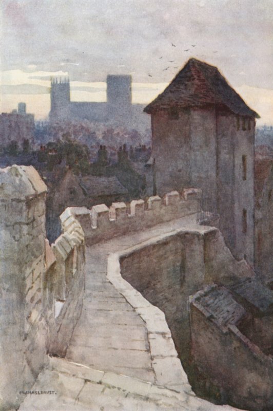 Fishergate Postern from the Walls by Ernest William Haslehust
