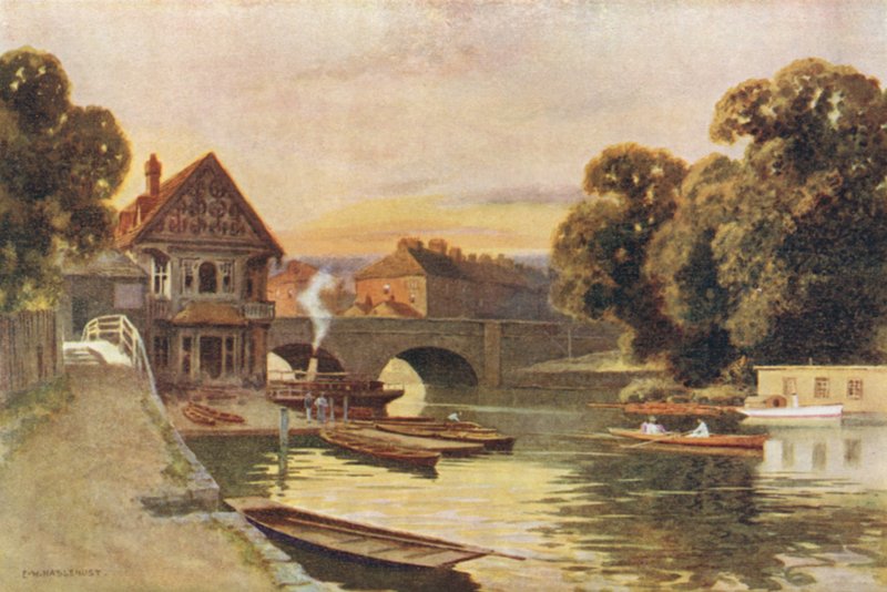Folly Bridge, Oxford by Ernest William Haslehust