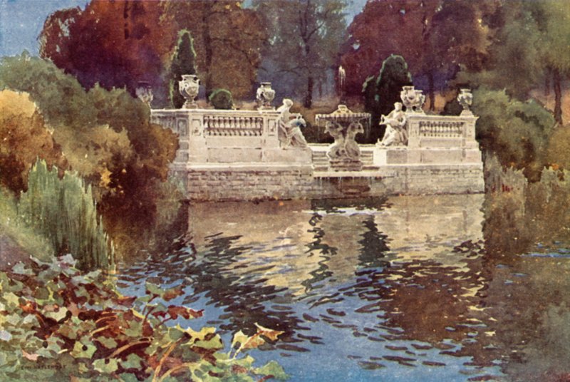 Lancaster Gate Fountain, Kensington Gardens by Ernest William Haslehust