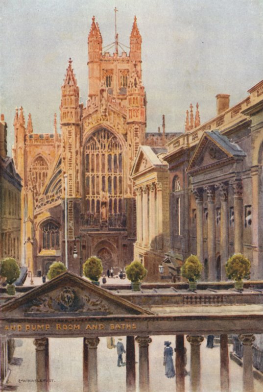 The Grand Pump-Room and Abbey, Bath by Ernest William Haslehust