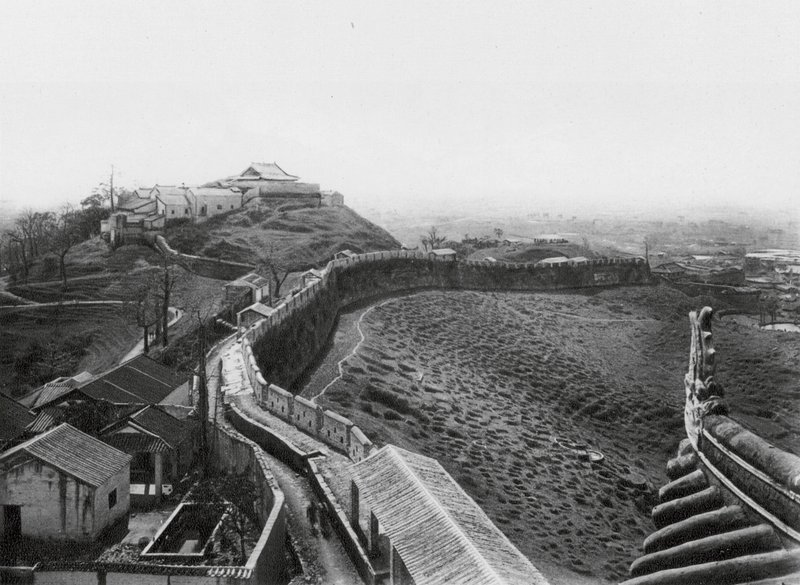 Kuangchou, Kuanyin Shan, Kuangtung, View from the North Tower of the North Wall of the Town and Kuanyin Hill by Ernst Boerschmann