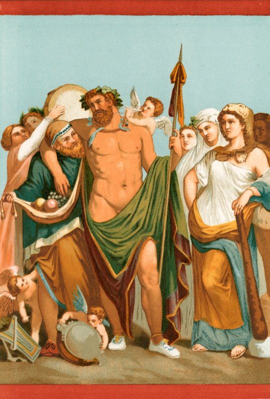 Hercules and Omphale, from a Pompeian Painting by Etienne Antoine Eugene Ronjat