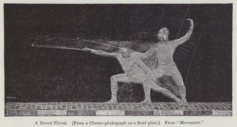 Chronophotograph Showing the Movement Involved in a Sword Thrust by Etienne Jules Marey