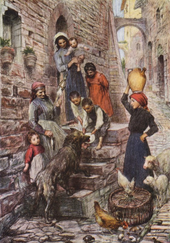 The Wolf of Gubbio after his Conversion by Eugene (after) Burnand