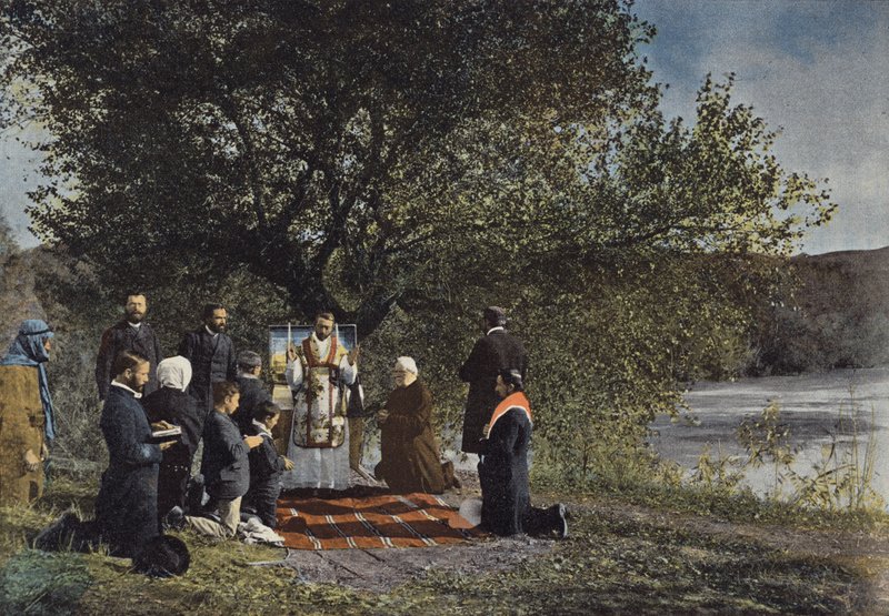 Mass on the Banks of the Jordan by European Photographer