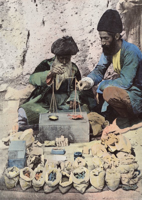 Tehran, Grocer on the Royal Square by European Photographer