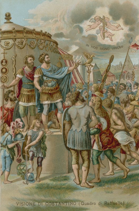 The Vision of Constantine Before the Battle of Milvian Bridge, 312 by European School