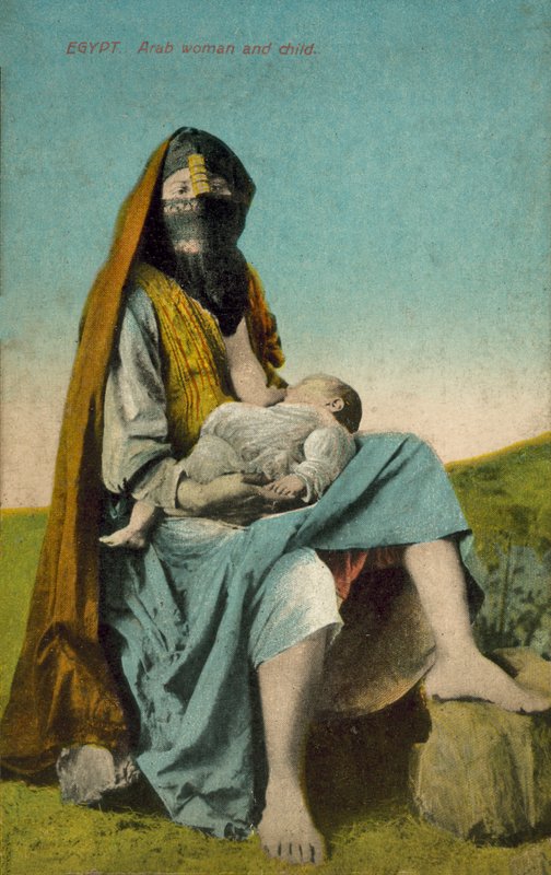 Egypt, Arab Woman and Child by European Photographer