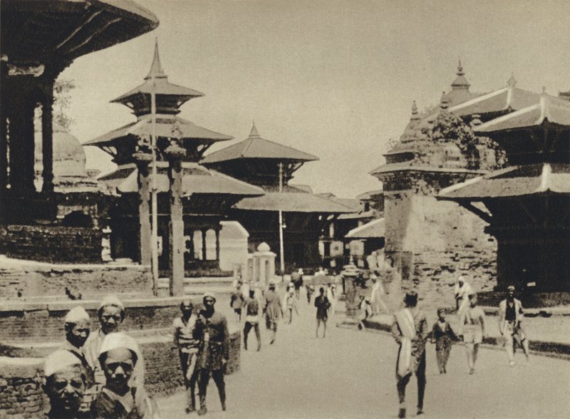 India, Temple Street, Katmandu by European Photographer