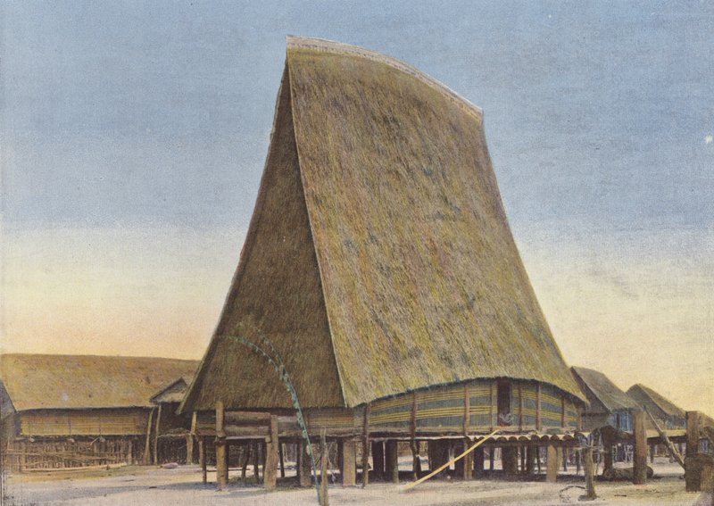 Common House (Town Hall) at Kontun Among the Mois Sedangs by European Photographer